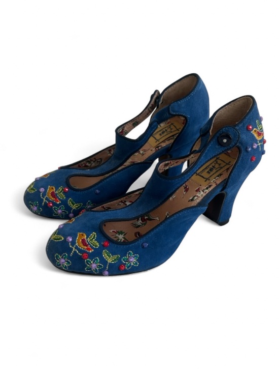 Miss L Fire Shoes - Miss L Fire blue Mary Janes